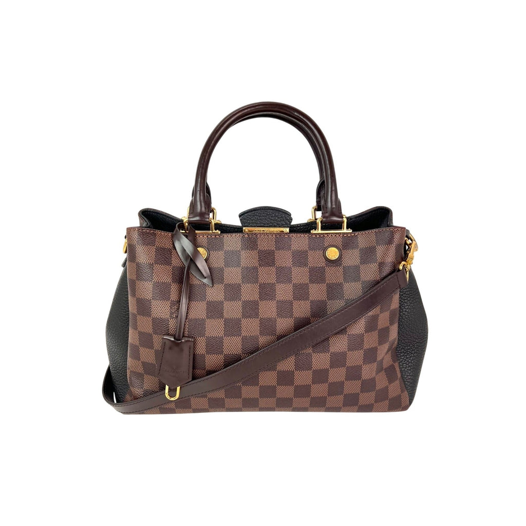 Túi đeo vai Louis Vuitton Damier EbeneCuir Taurillon Brittany màu đen
