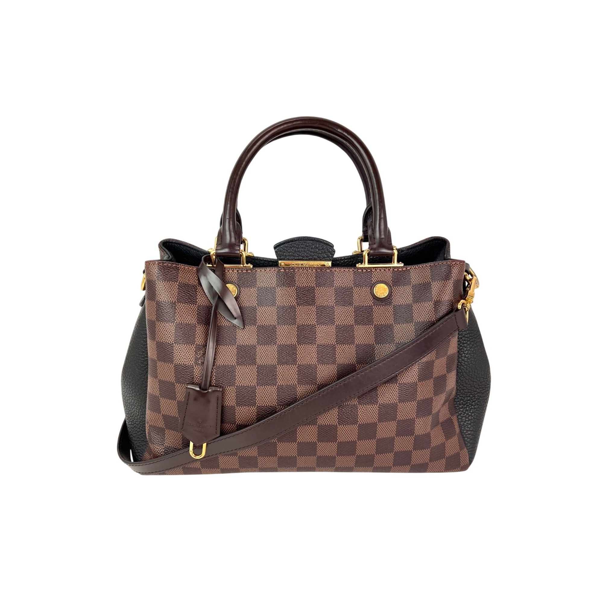Túi đeo vai Louis Vuitton Damier EbeneCuir Taurillon Brittany màu đen