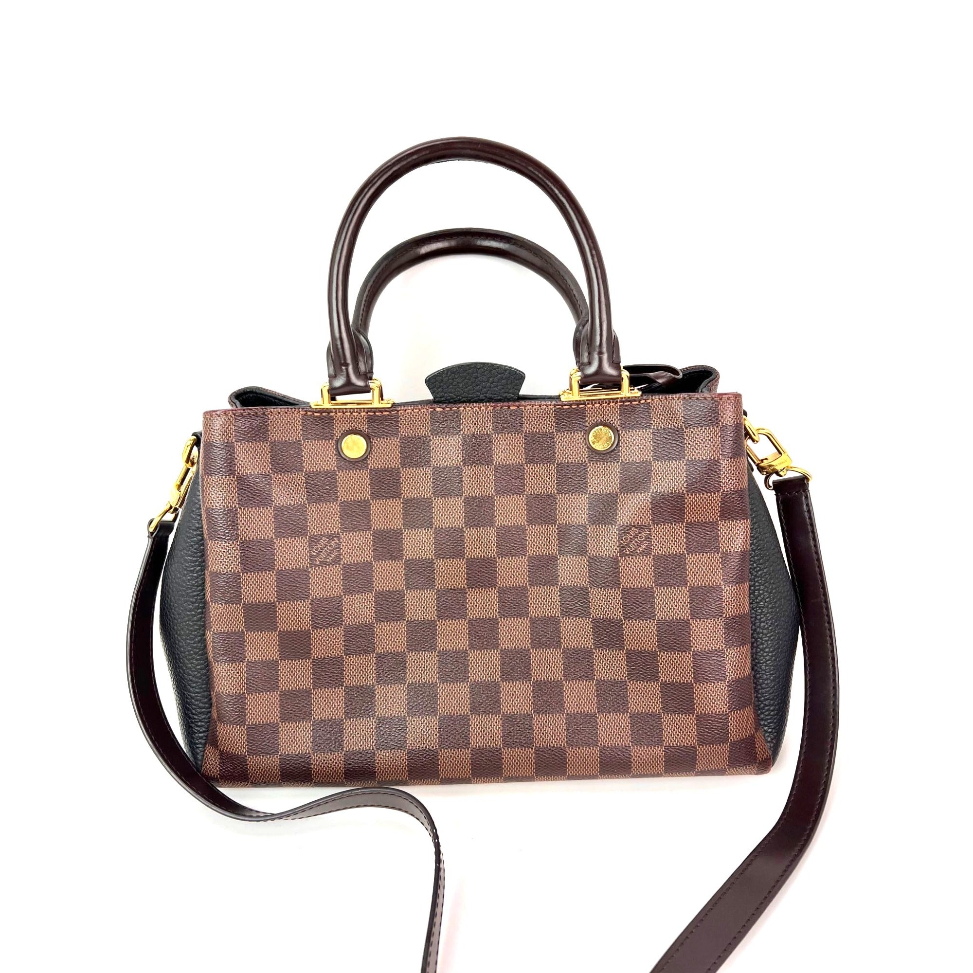 Túi đeo vai Louis Vuitton Damier EbeneCuir Taurillon Brittany màu đen