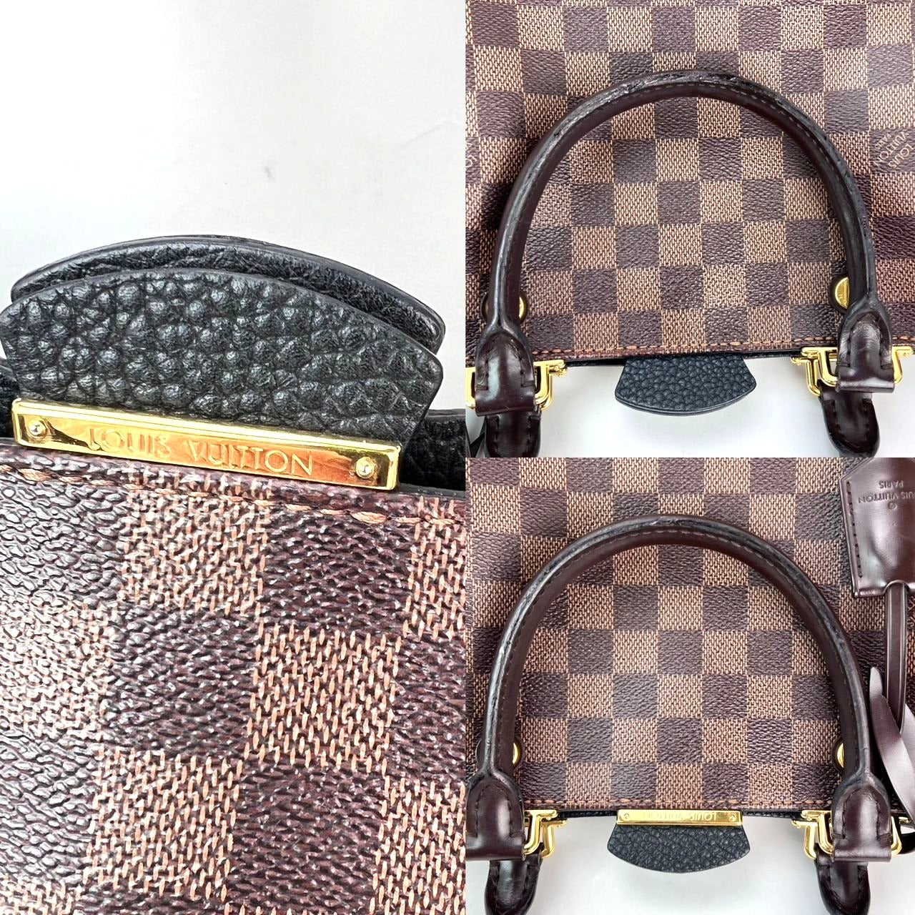Túi đeo vai Louis Vuitton Damier EbeneCuir Taurillon Brittany màu đen