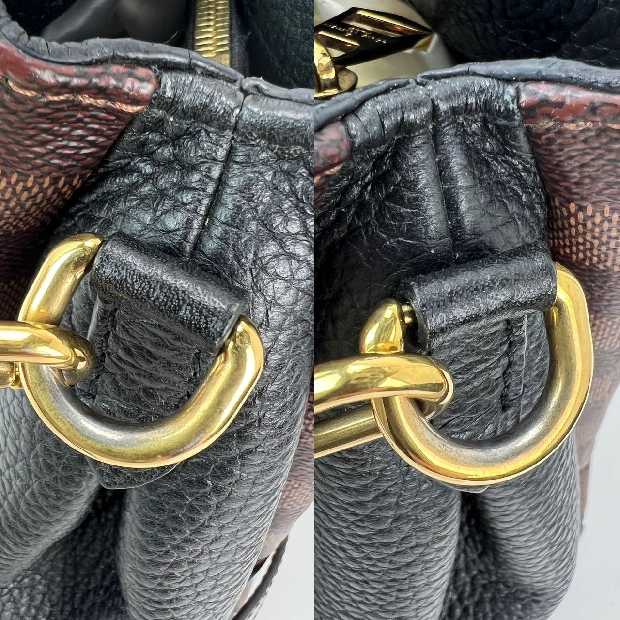 Túi đeo vai Louis Vuitton Damier EbeneCuir Taurillon Brittany màu đen