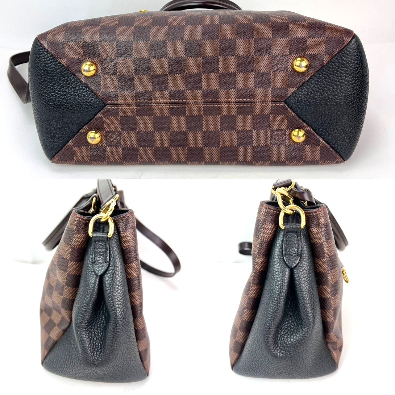 Túi đeo vai Louis Vuitton Damier EbeneCuir Taurillon Brittany màu đen