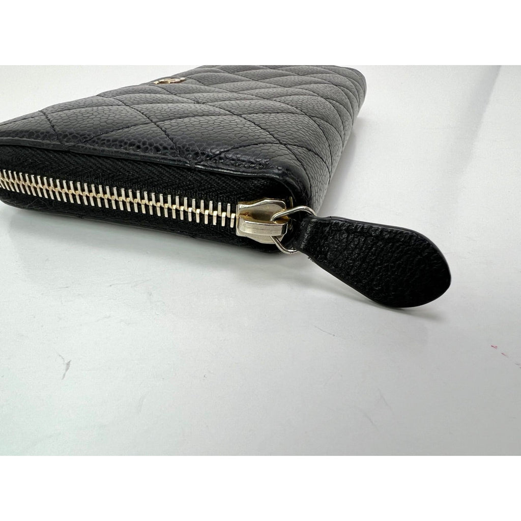 Ví Chanel Caviar Quilted Large Gusset Zip Around Black