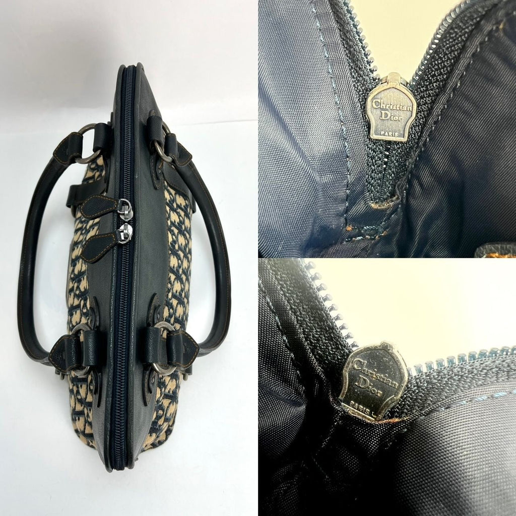 Túi xách vải canvas xanh CHRISTIAN DIOR Monogram Trotter CD