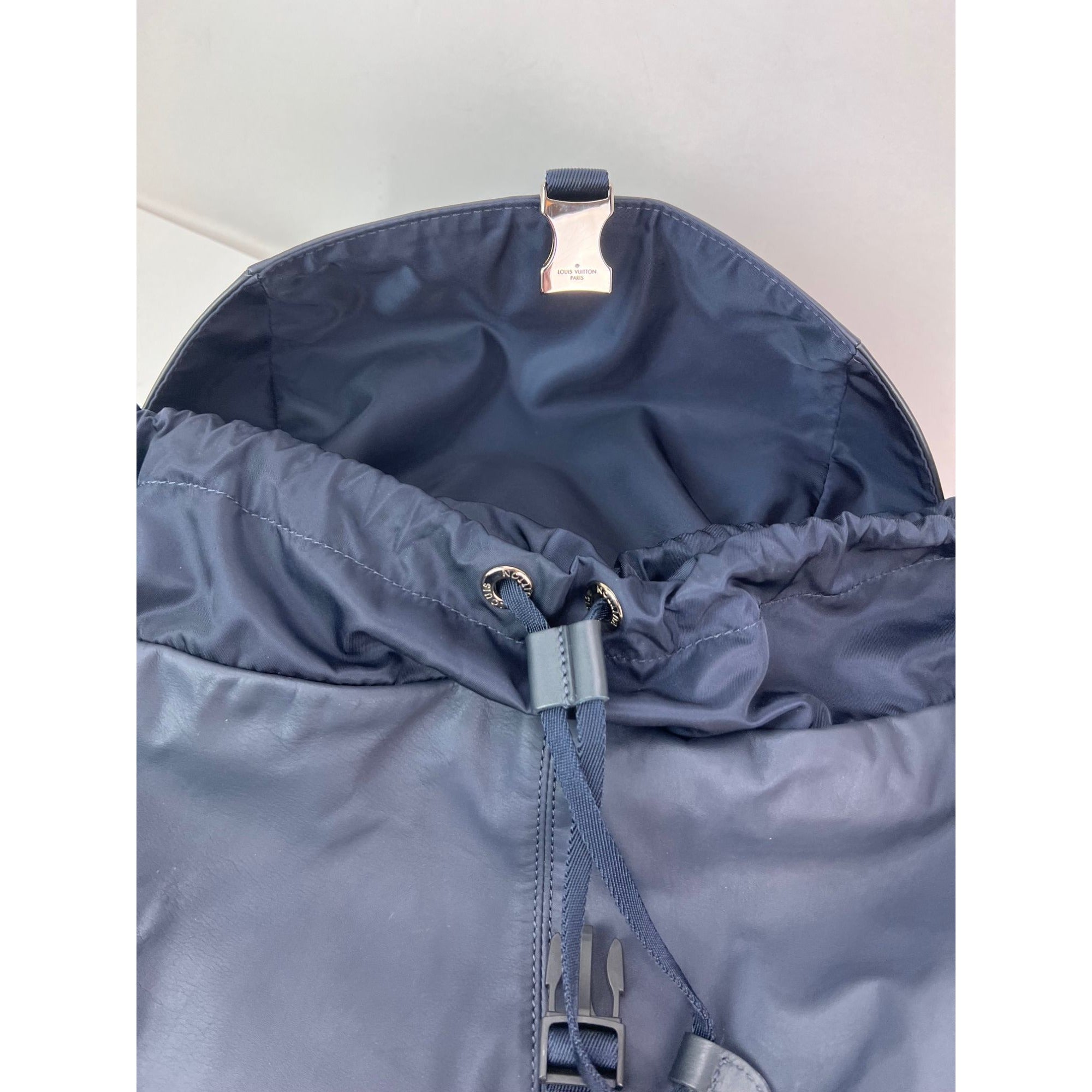 Louis Vuitton Calfskin Nylon V Line Pulse Navy Backpack Bag
