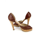 Giày cao gót hình cá sấu Oscar de la Renta Peep Toe
