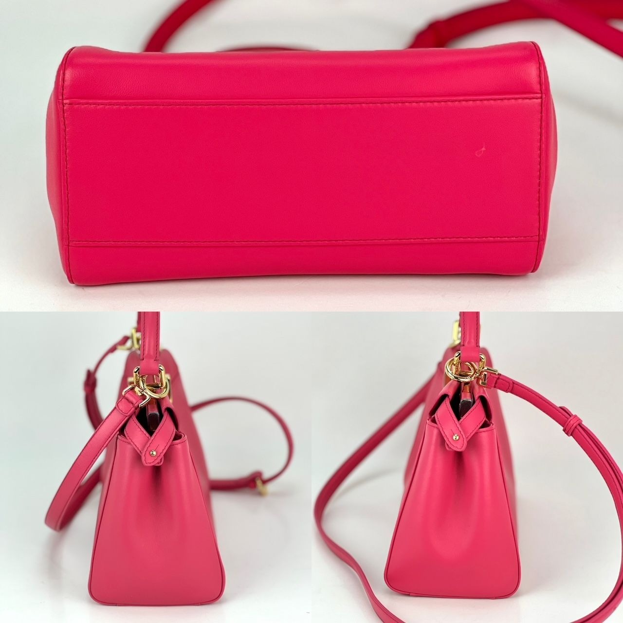 Túi đeo vai Fendi Mini Peekaboo màu hồng bằng da