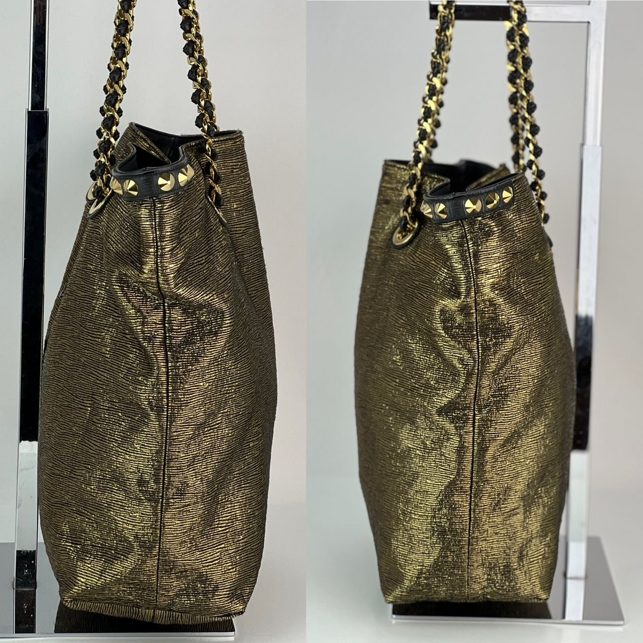 Túi Louis Vuitton Metal Jacquard double Jeu Soft Gold Tote
