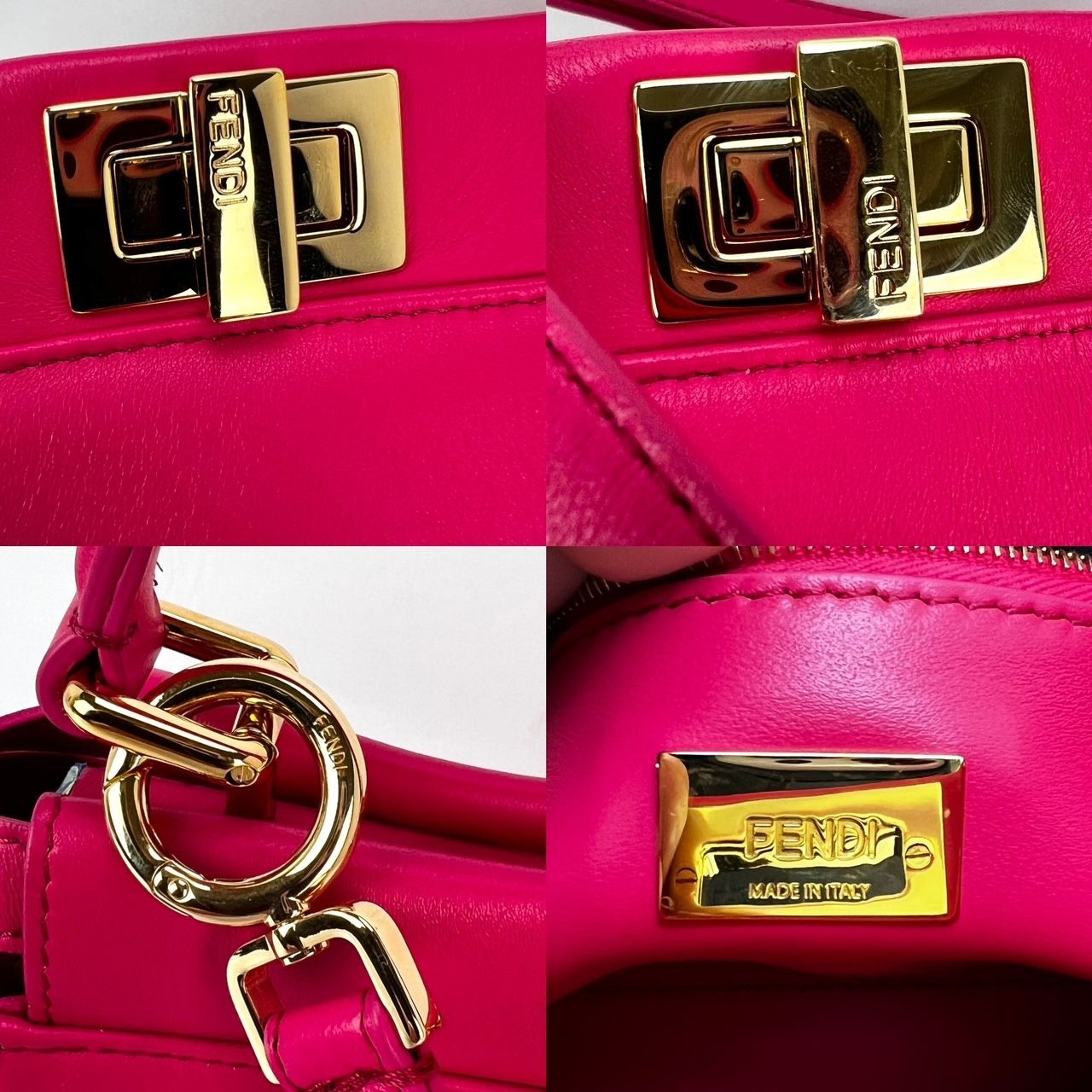 Túi đeo vai Fendi Mini Peekaboo màu hồng bằng da