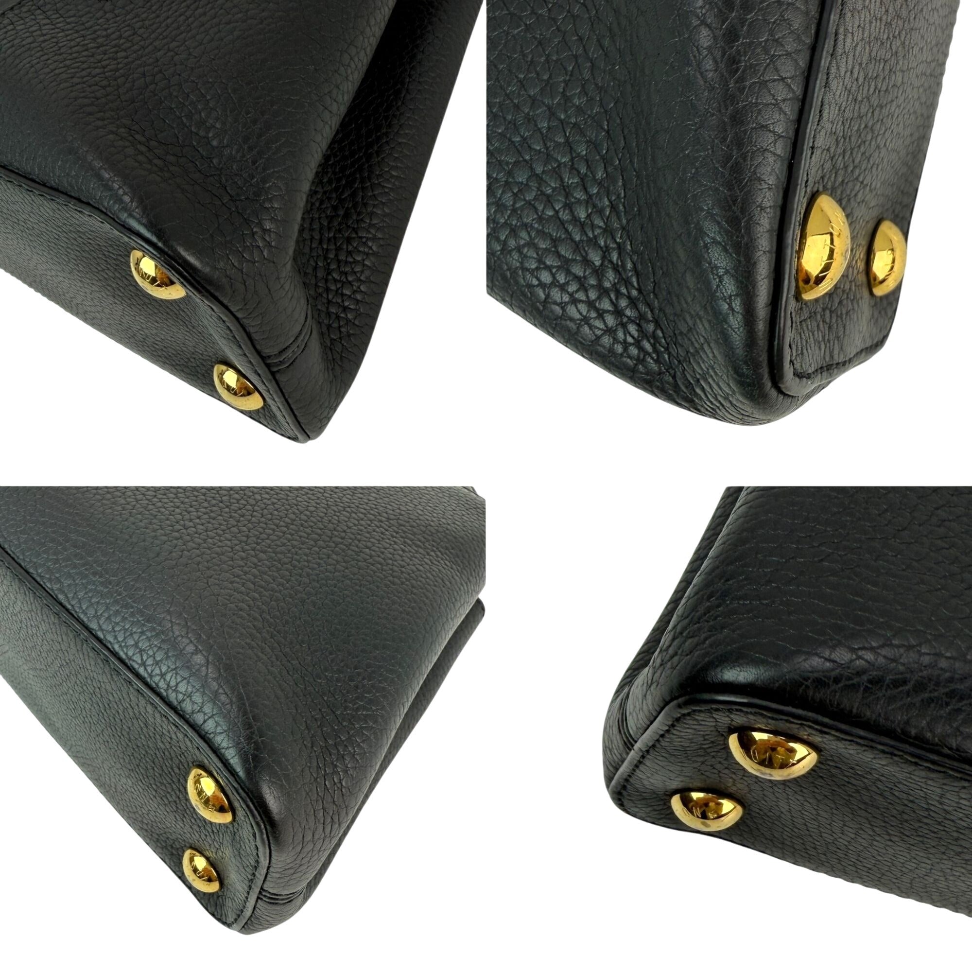 Túi đeo vai Louis Vuitton Taurillon Capucines Trapped Leopard BB màu đen