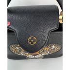 Túi đeo vai Louis Vuitton Taurillon Capucines Trapped Leopard BB màu đen