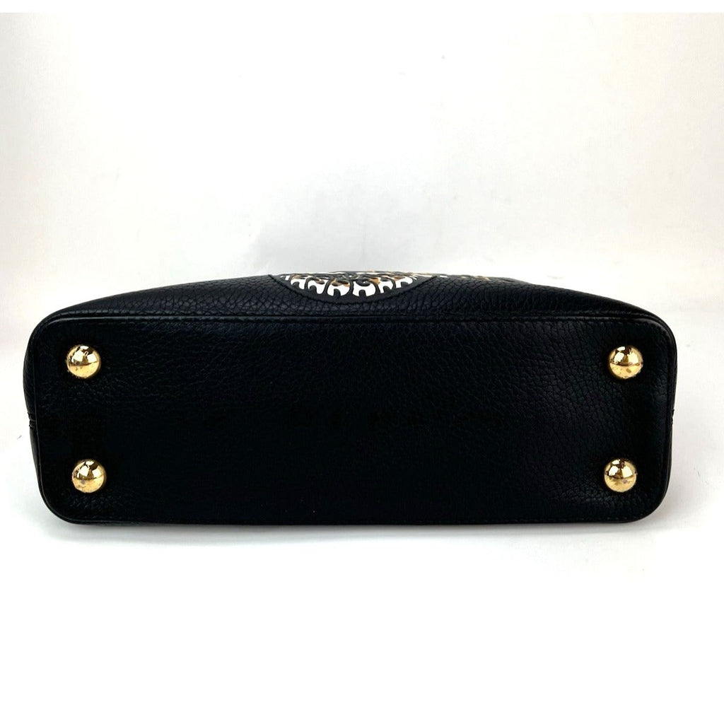 Túi đeo vai Louis Vuitton Taurillon Capucines Trapped Leopard BB màu đen