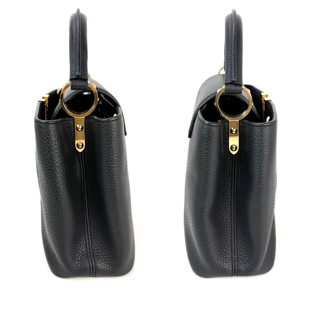 Túi đeo vai Louis Vuitton Taurillon Capucines Trapped Leopard BB màu đen