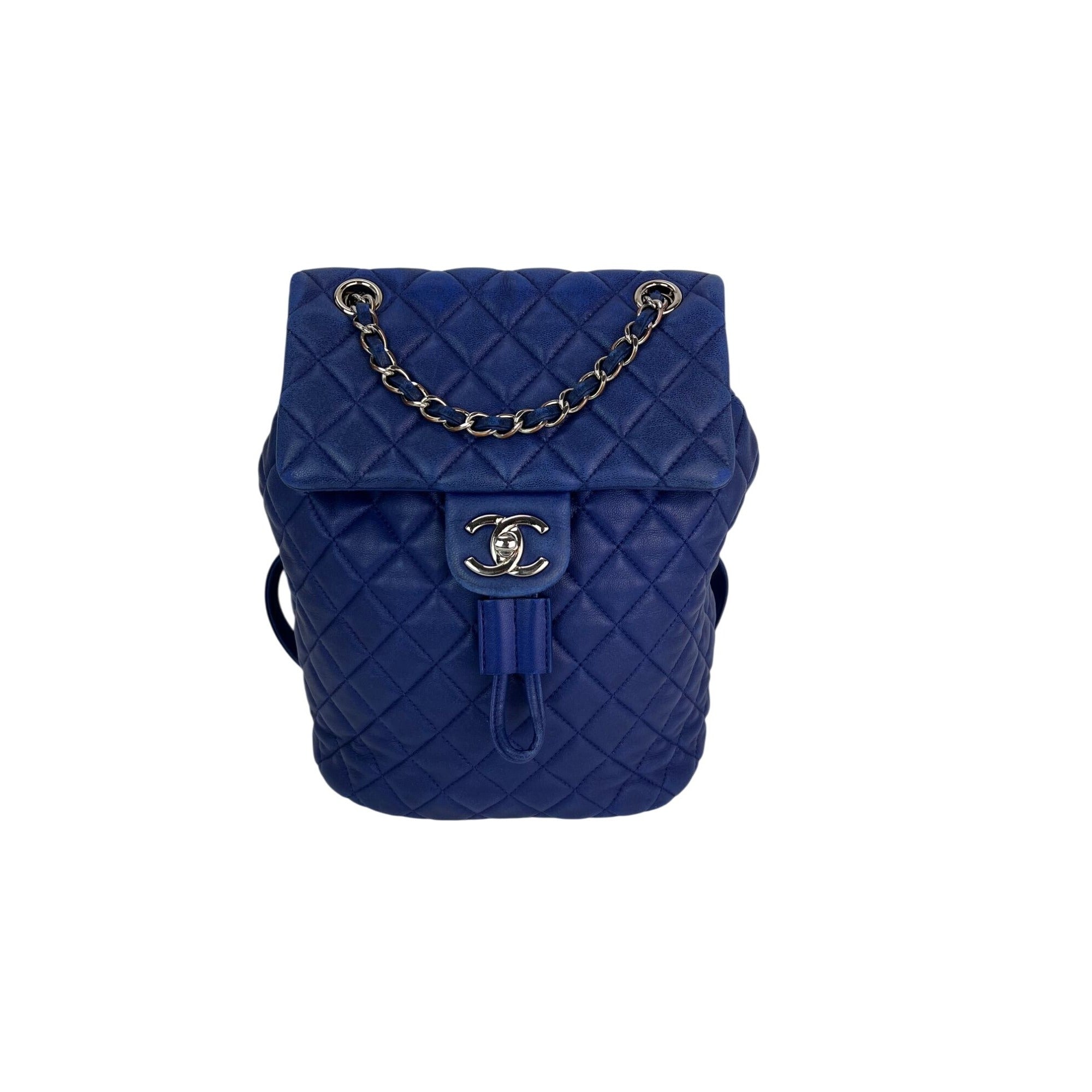 Balo Chanel Lambskin Quilted Small Urban Spirit Blue