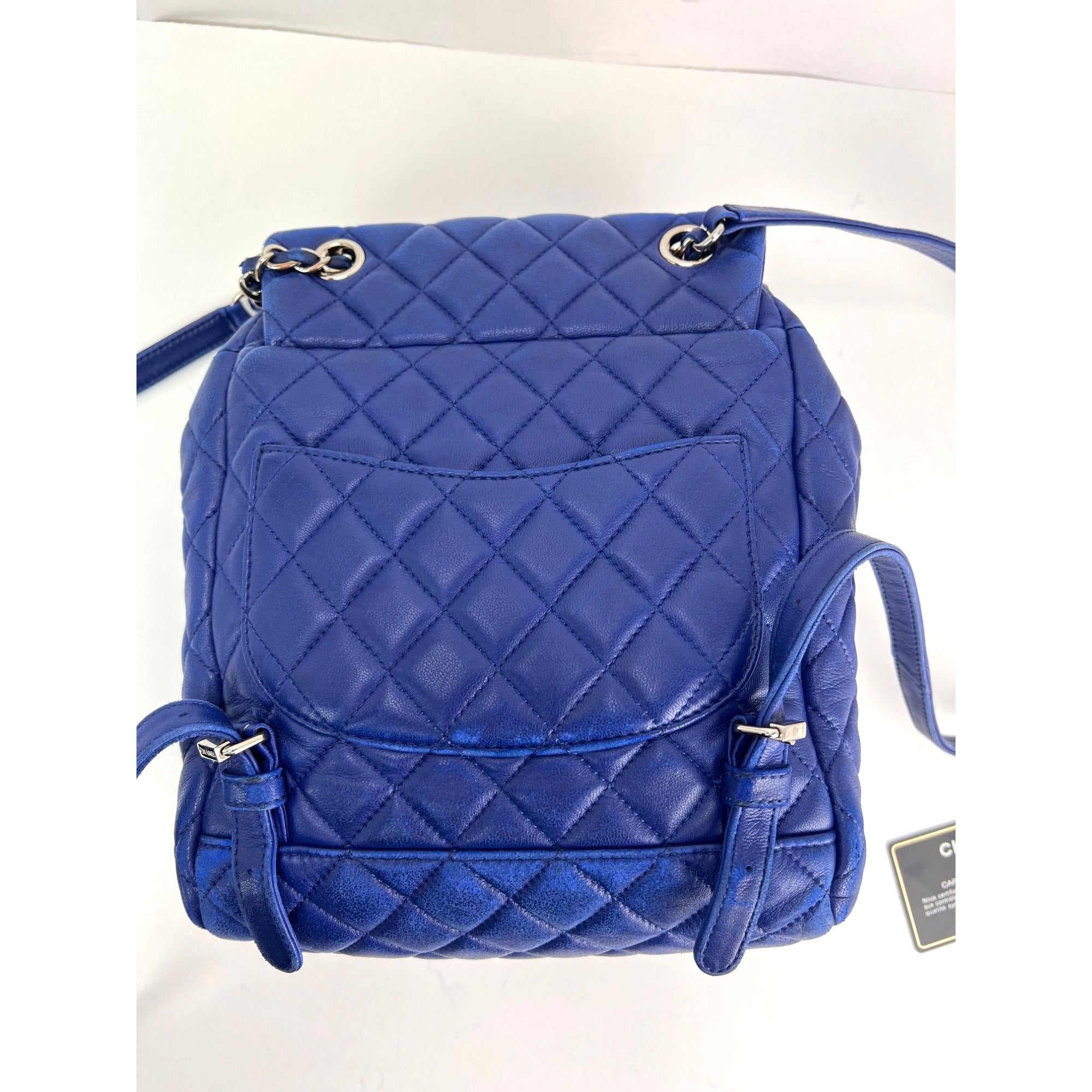 Balo Chanel Lambskin Quilted Small Urban Spirit Blue