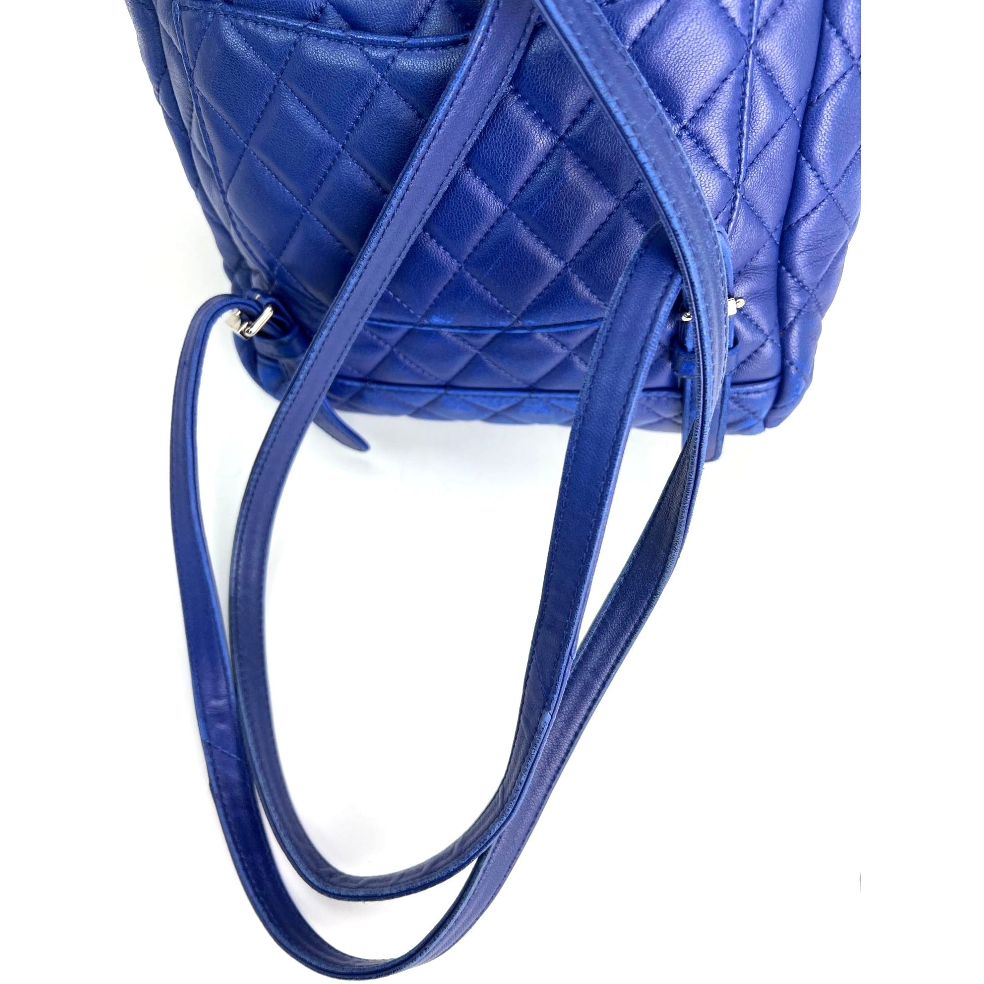 Balo Chanel Lambskin Quilted Small Urban Spirit Blue