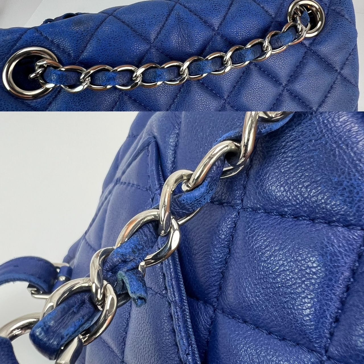 Balo Chanel Lambskin Quilted Small Urban Spirit Blue