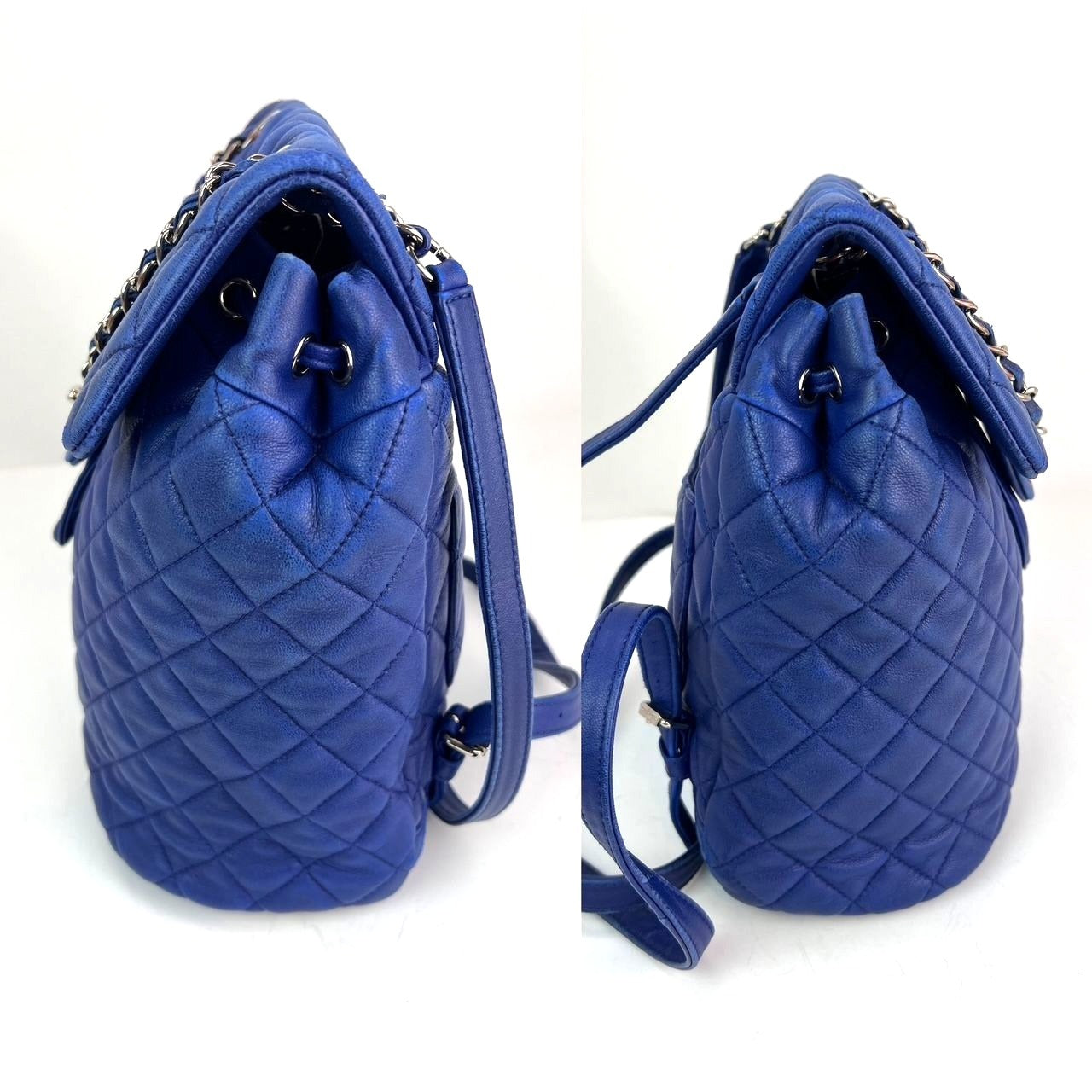 Balo Chanel Lambskin Quilted Small Urban Spirit Blue