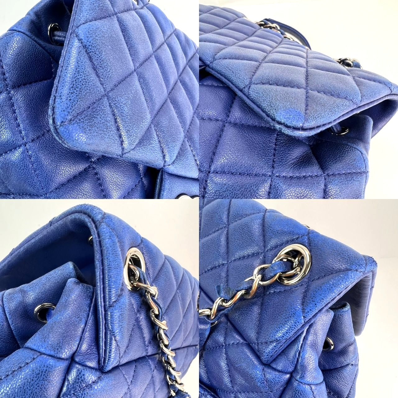 Balo Chanel Lambskin Quilted Small Urban Spirit Blue
