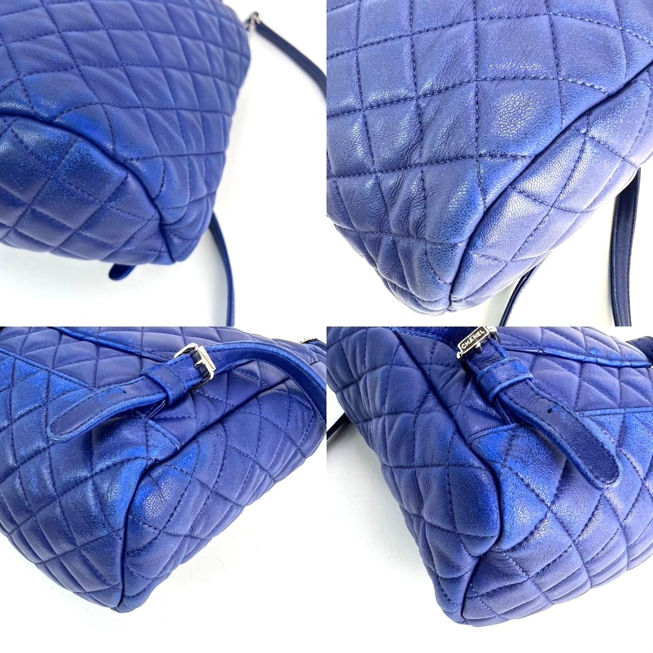 Balo Chanel Lambskin Quilted Small Urban Spirit Blue