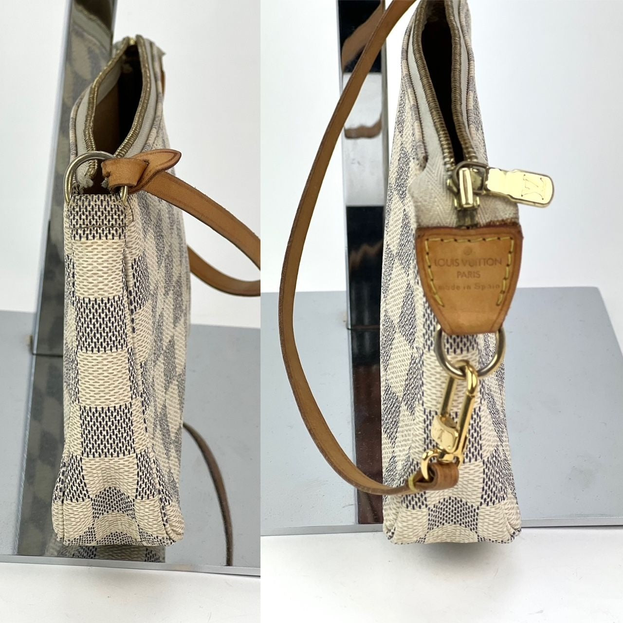 Phụ kiện túi xách Louis Vuitton Túi Damier Azur màu trắng