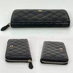 Ví Chanel Caviar Quilted Large Gusset Zip Around Black