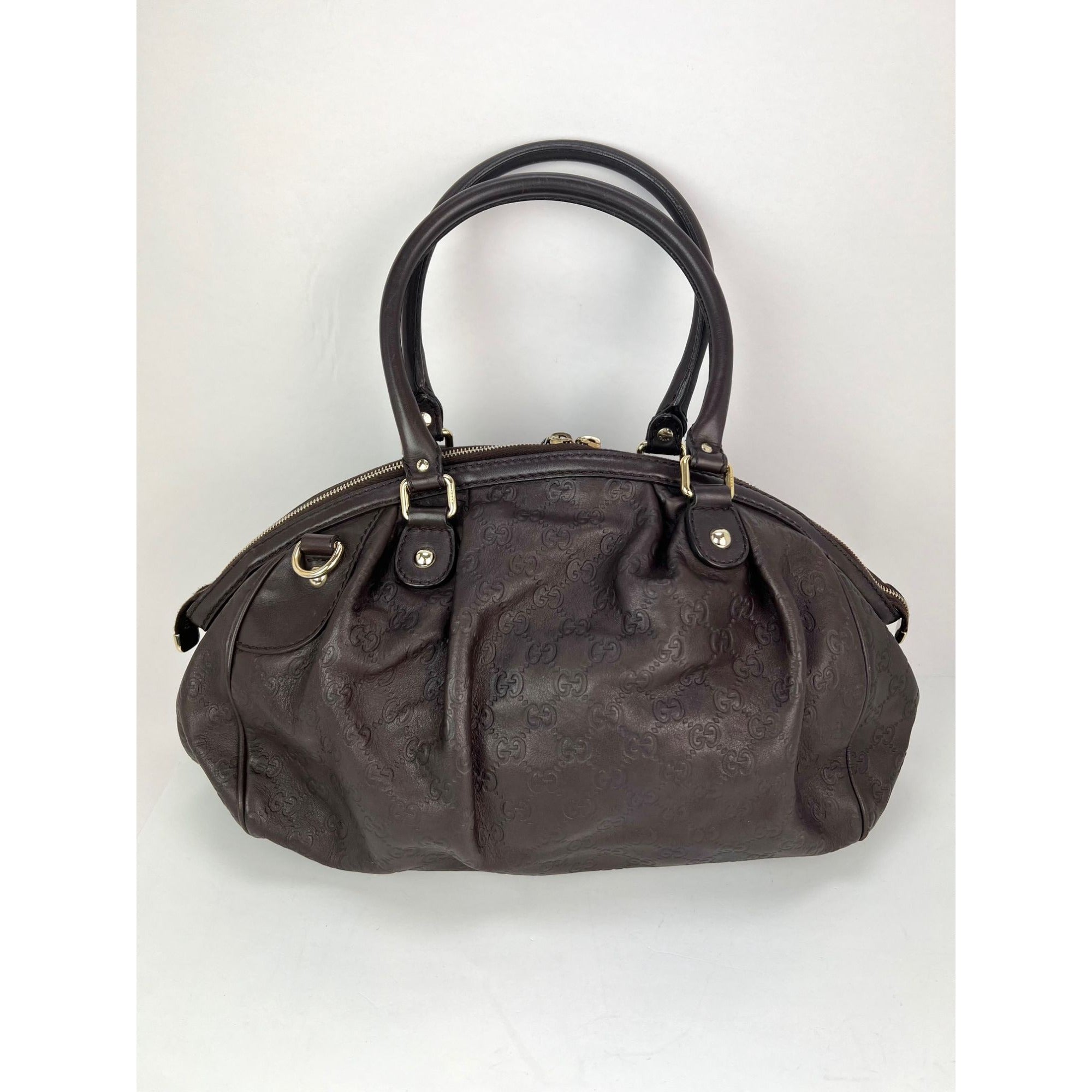 Túi đeo vai Gucci Sukey Medium Boston Guccissima Brown Leather