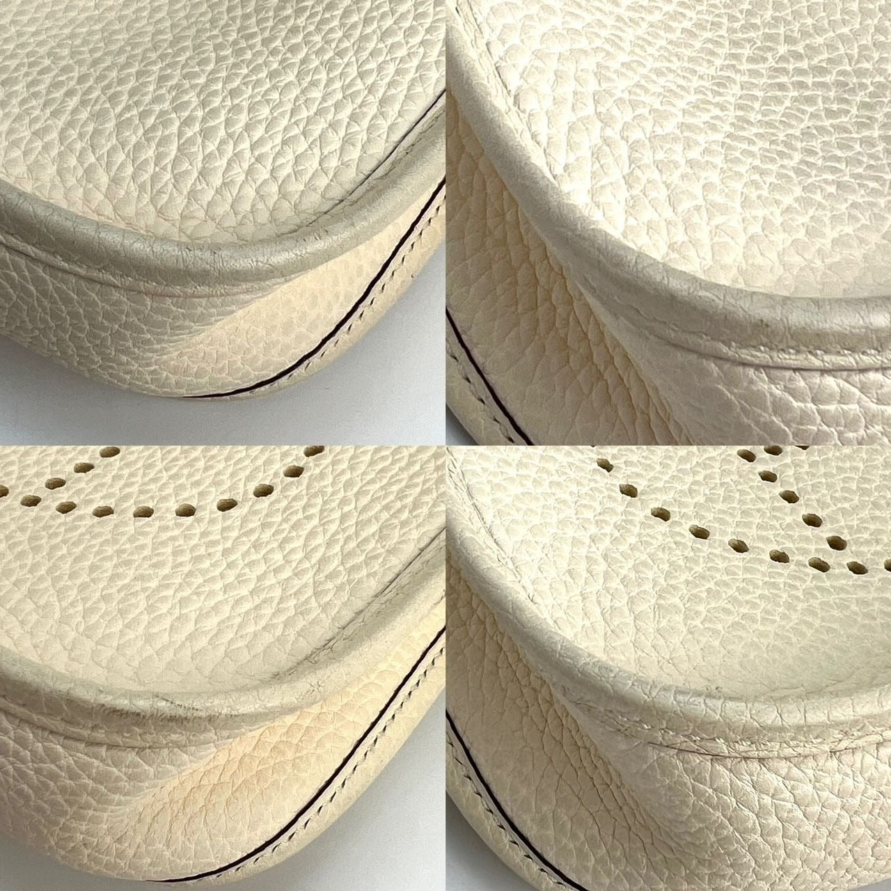 Túi đeo chéo Hermes Taurillon Clemence evelyne TPM Nata White