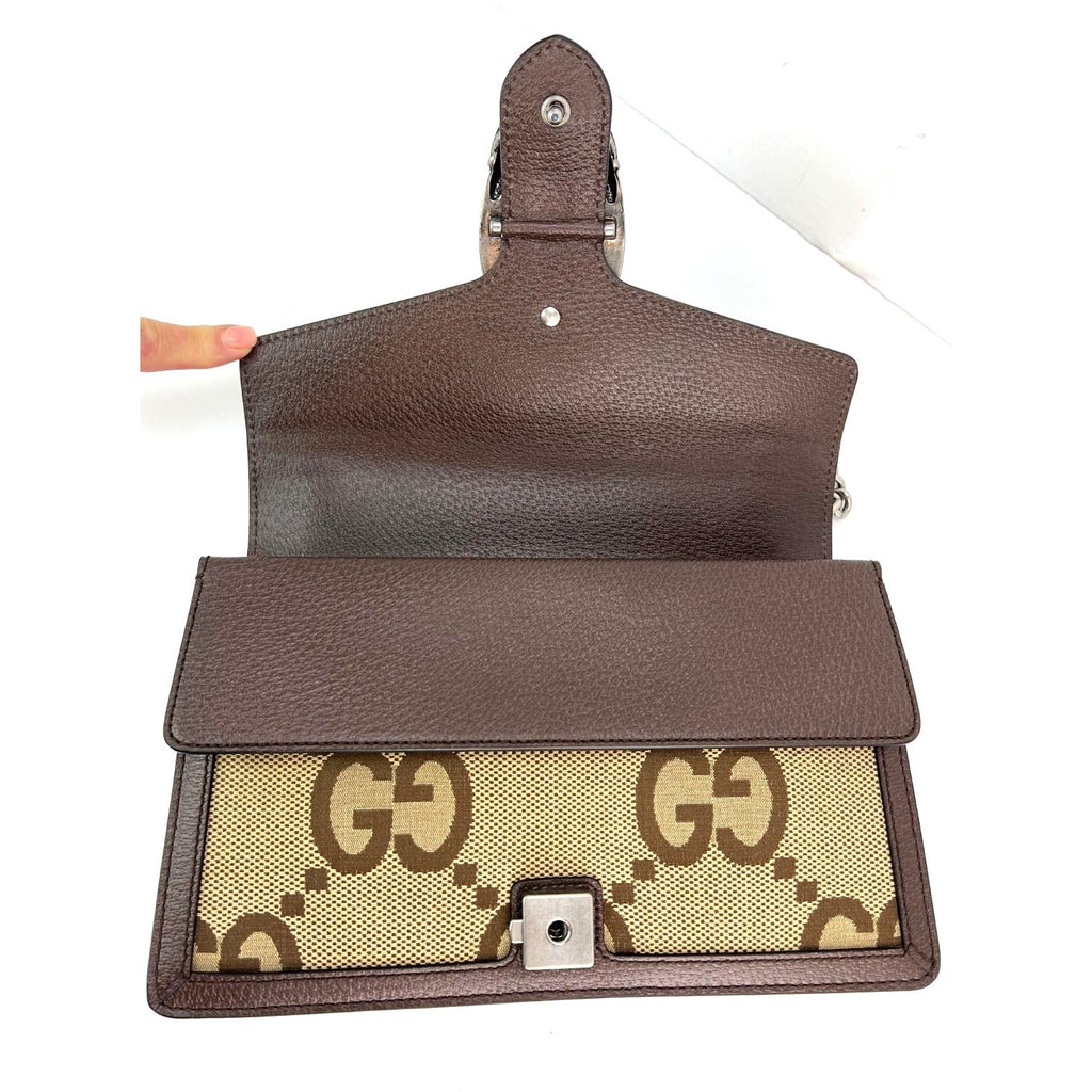 Túi đeo vai Gucci Dionysus cỡ nhỏ Jumbo GG Canvas màu be