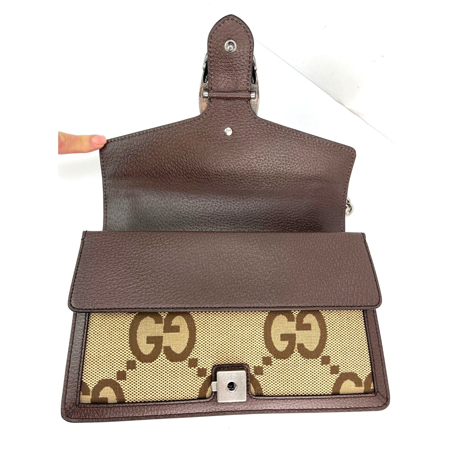 Túi đeo vai Gucci Dionysus cỡ nhỏ Jumbo GG Canvas màu be