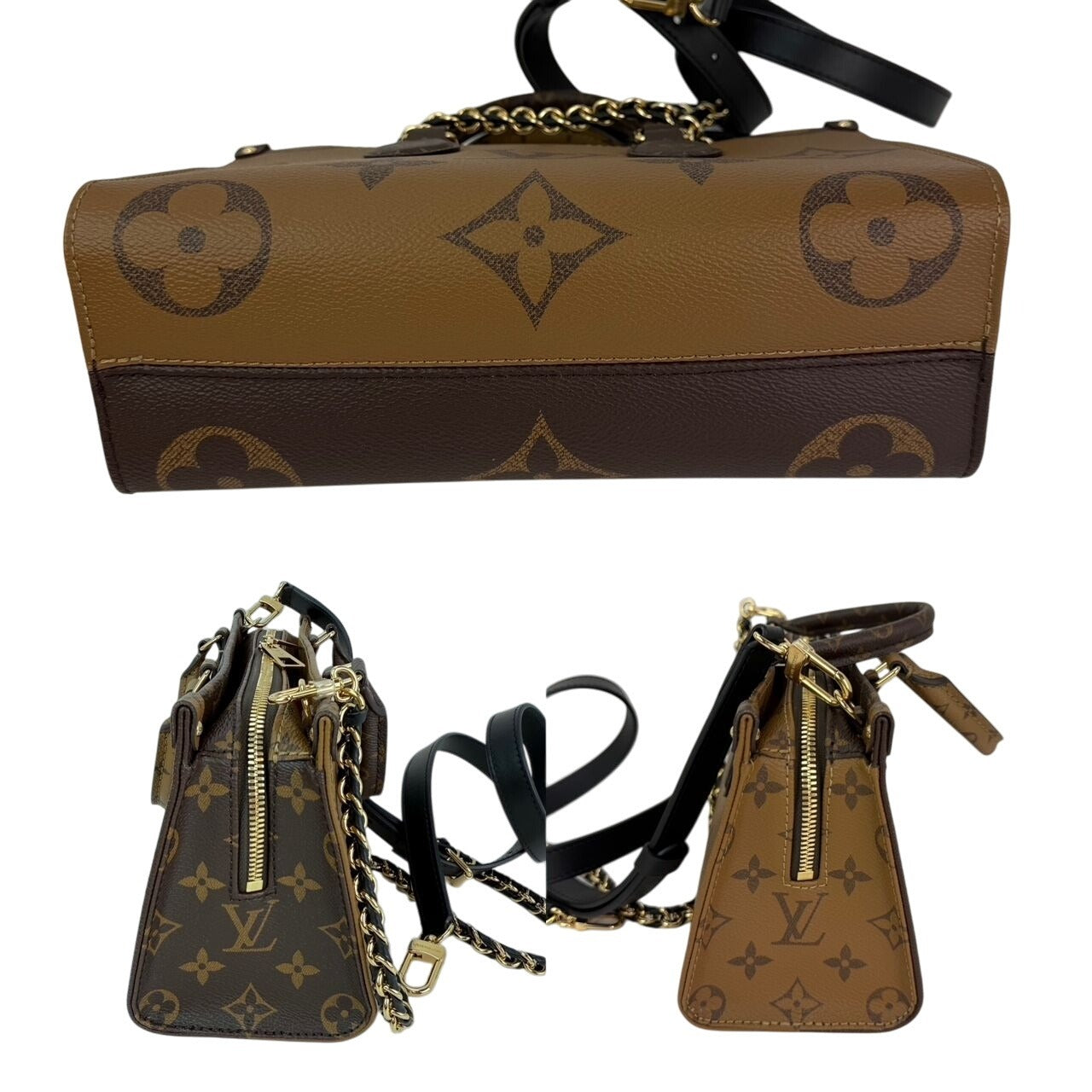 Louis Vuitton Onthego East West Chain Crossbody Shoulder Bag
