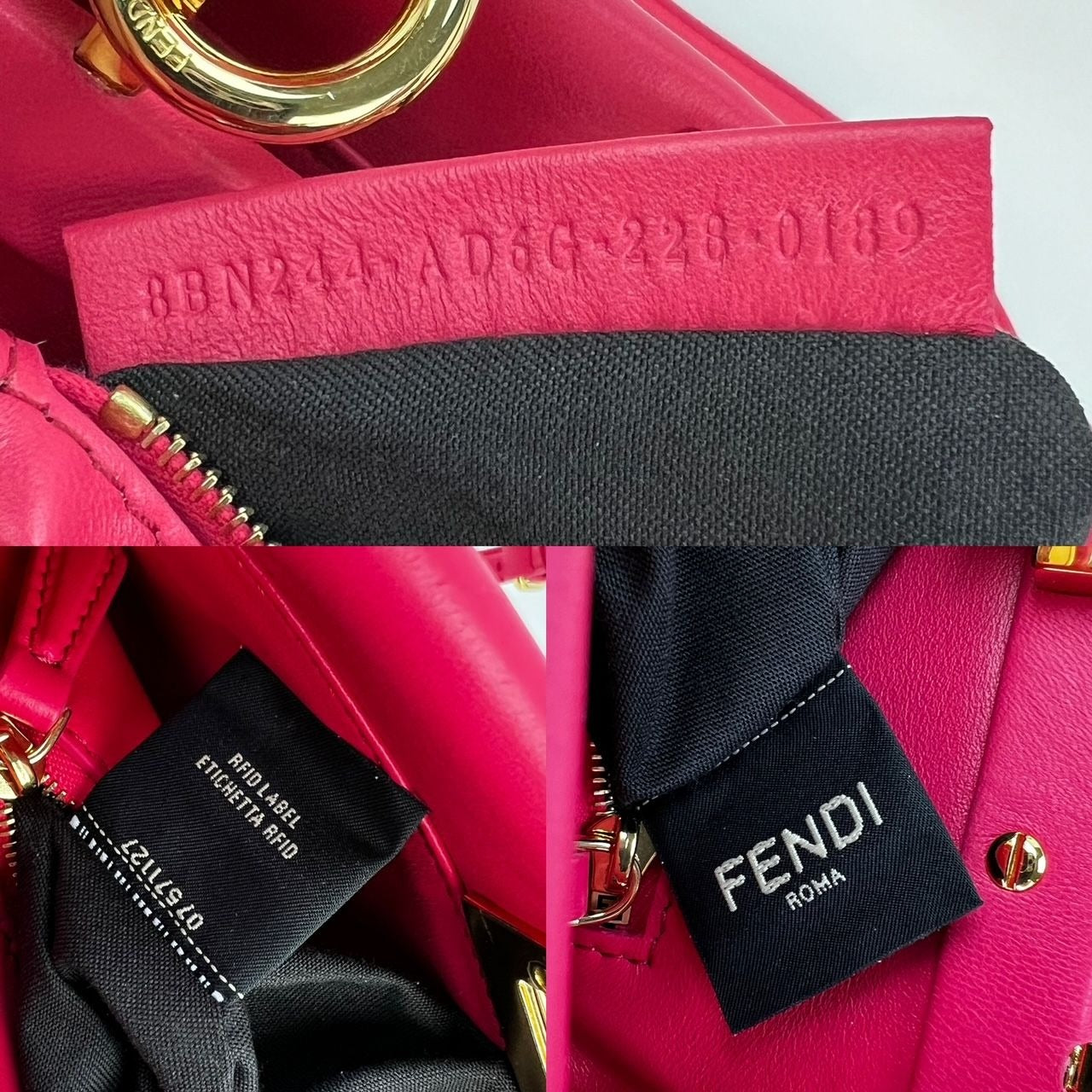 Túi đeo vai Fendi Mini Peekaboo màu hồng bằng da