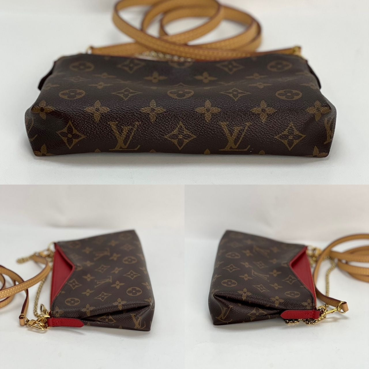 Túi đeo chéo LOUIS VUITTON Pallas Monogram Clutch Cherry