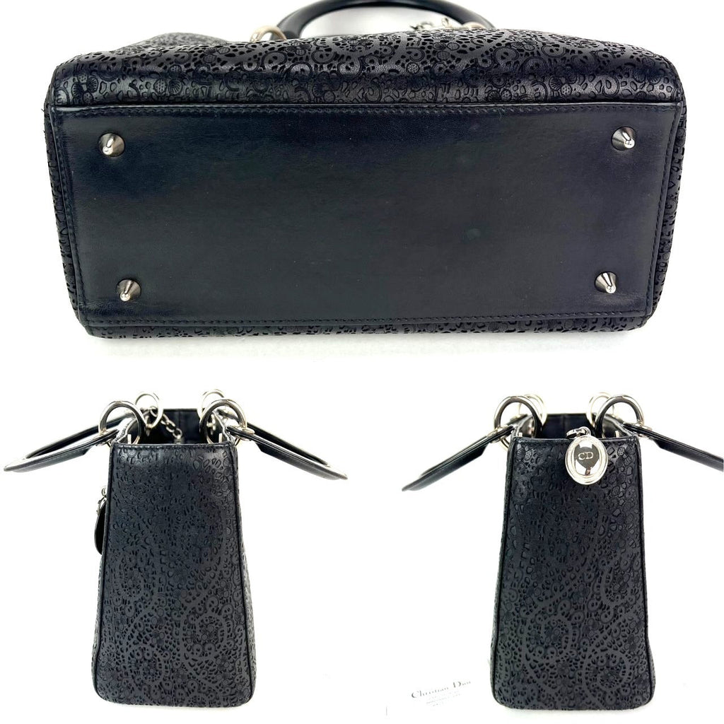 Túi đeo vai Christian Dior Medium Lady Laced Black Leather Limited Edition