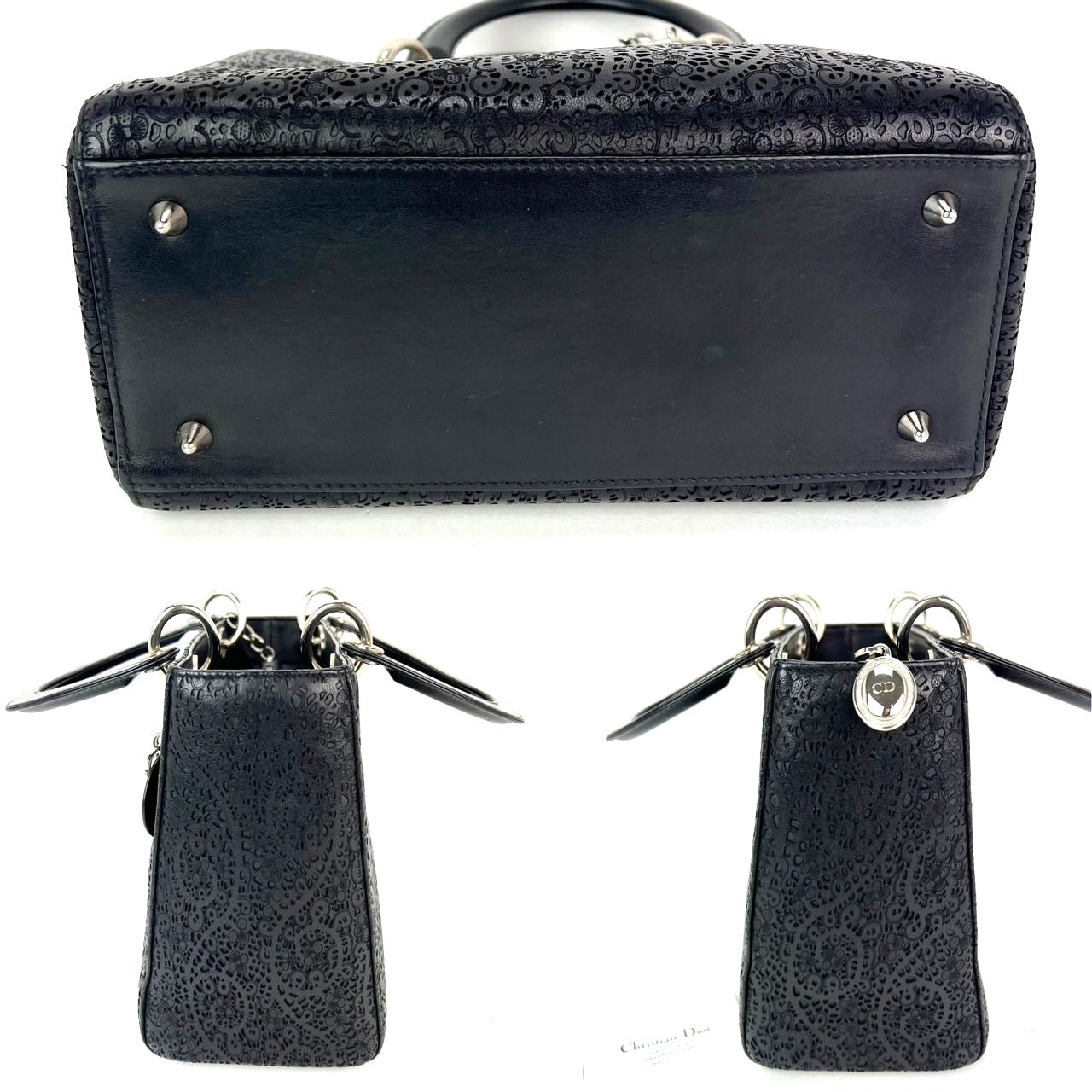 Túi đeo vai Christian Dior Medium Lady Laced Black Leather Limited Edition
