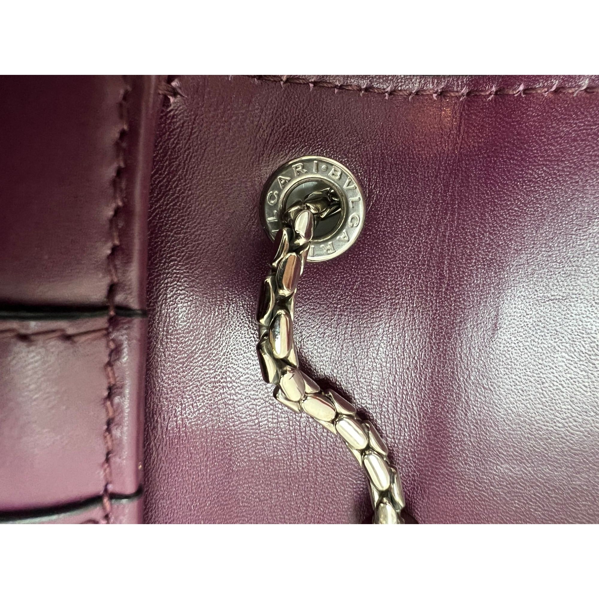 Túi đeo chéo Bvlgari Calfskin Small Serpenti Forever Snake Plum