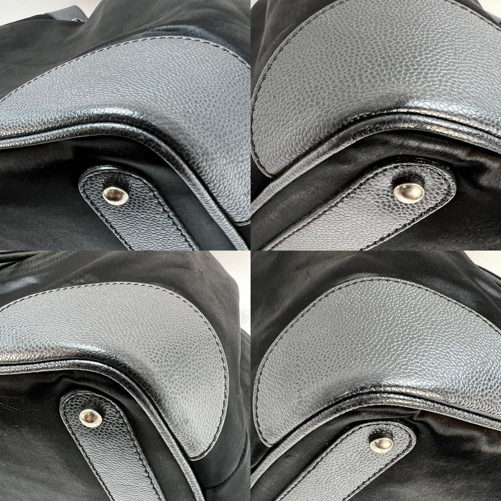 Túi đeo vai CHANEL Satin CC màu đen cỡ lớn