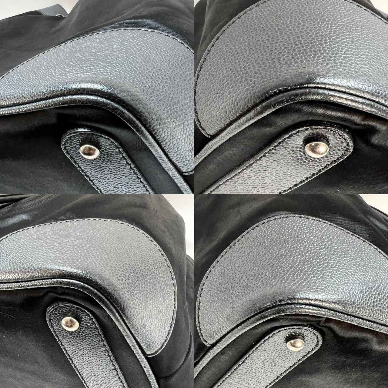 Túi đeo vai CHANEL Satin CC màu đen cỡ lớn