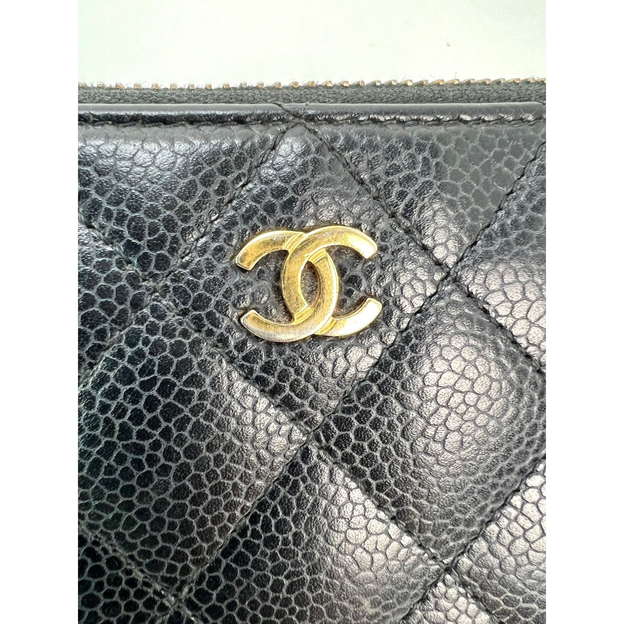 Ví Chanel Caviar Quilted Large Gusset Zip Around Black