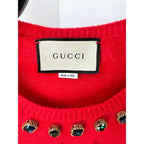 Áo len chui đầu Gucci Womens NY Yankees Wool Red