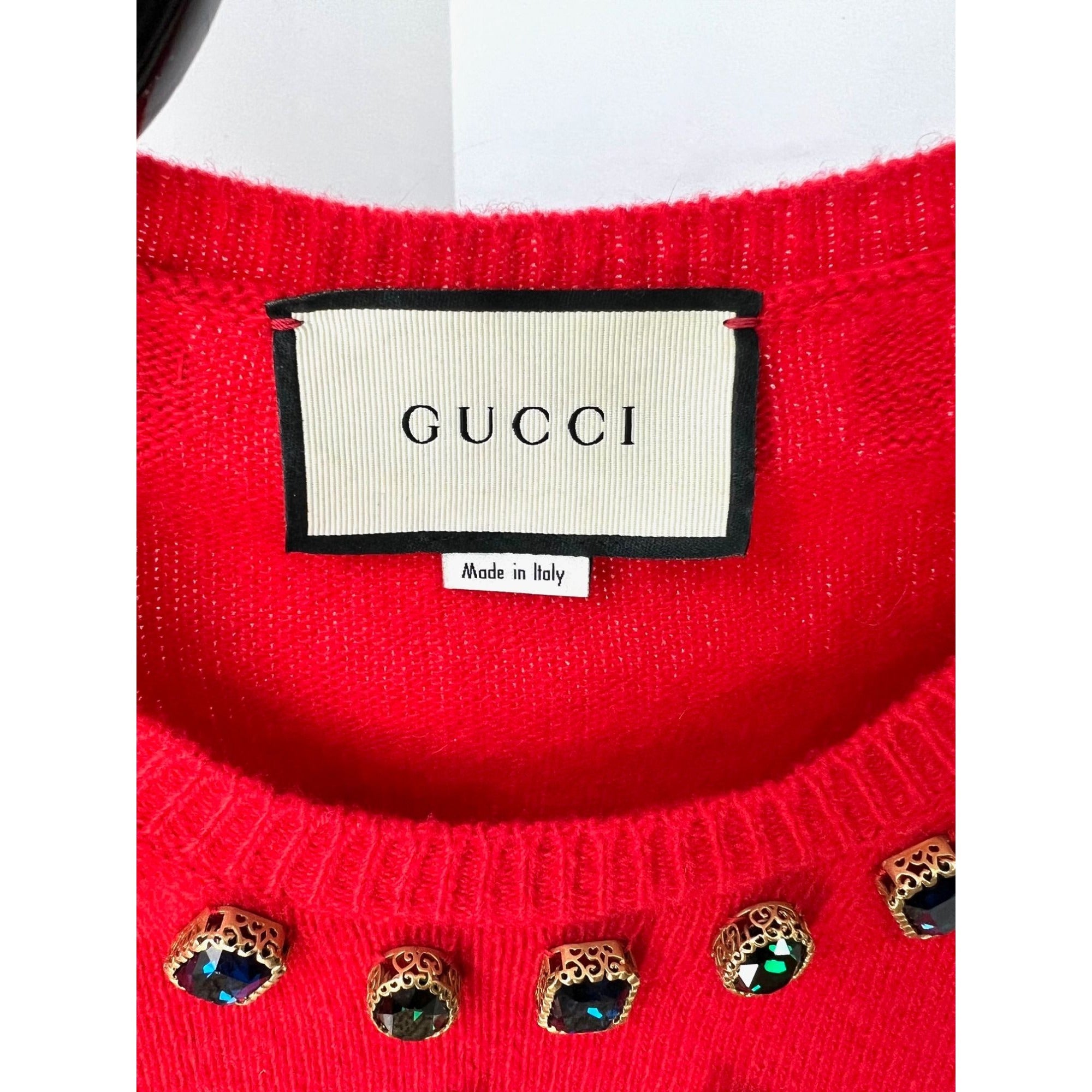 Áo len chui đầu Gucci Womens NY Yankees Wool Red