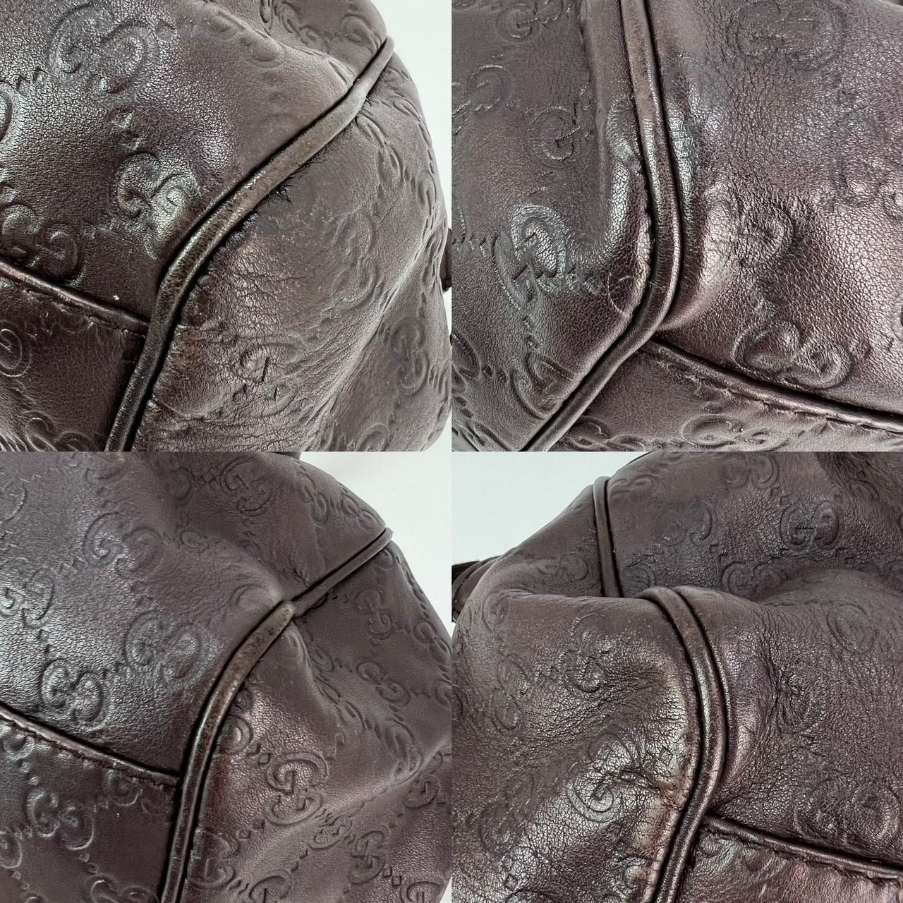 Túi đeo vai Gucci Sukey Medium Boston Guccissima Brown Leather