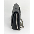 Túi đeo vai đính đá lấp lánh màu đen BALENCIAGA Hourglass Wallet On Chain