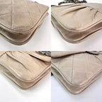Túi đeo vai Chanel Lambskin Quilted Pile Ou Face Flap màu be Clair