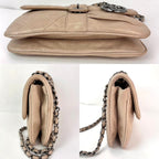 Túi đeo vai Chanel Lambskin Quilted Pile Ou Face Flap màu be Clair