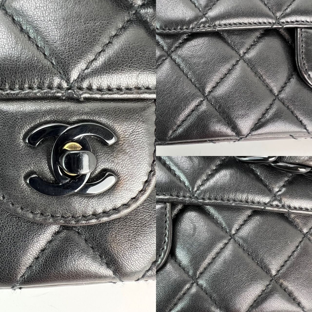 Túi Chanel Vintage Quilted Lambskin Black Resin Chain Small Classic Single Flap Bag HIẾM