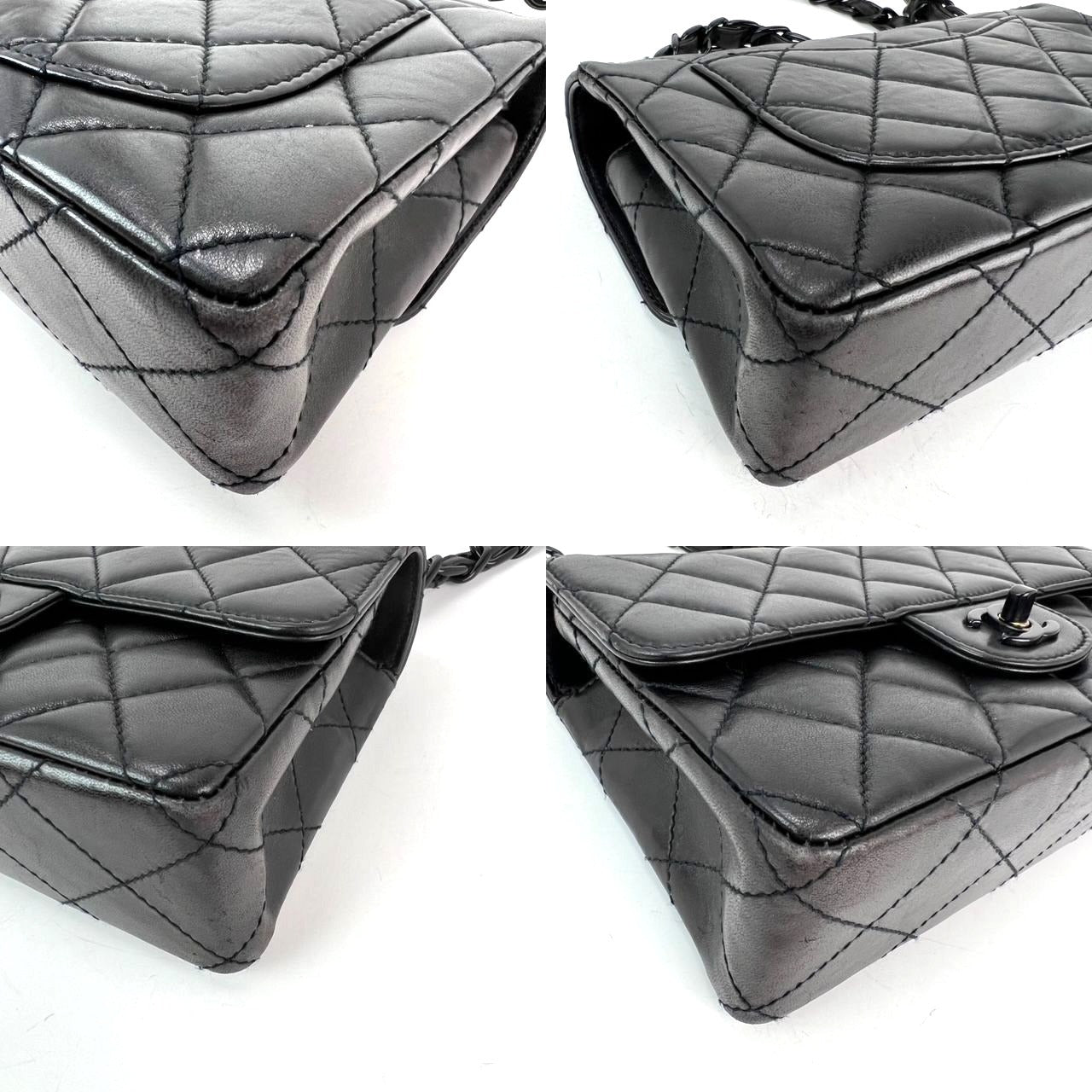 Túi Chanel Vintage Quilted Lambskin Black Resin Chain Small Classic Single Flap Bag HIẾM
