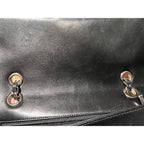 Chanel Quilted Lambskin Valentine Crystal Charms Medium Single Flap Black Bag