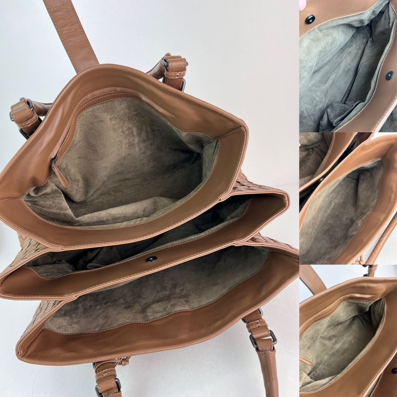 Túi đeo vai màu nâu Bottega Veneta Roma Intrecciato Nappa