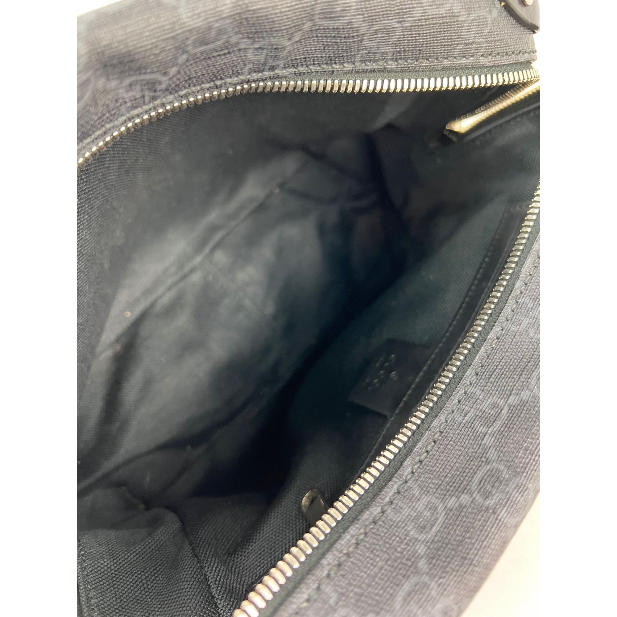 Gucci Black GG Supreme Selleria Square Messenger Bag